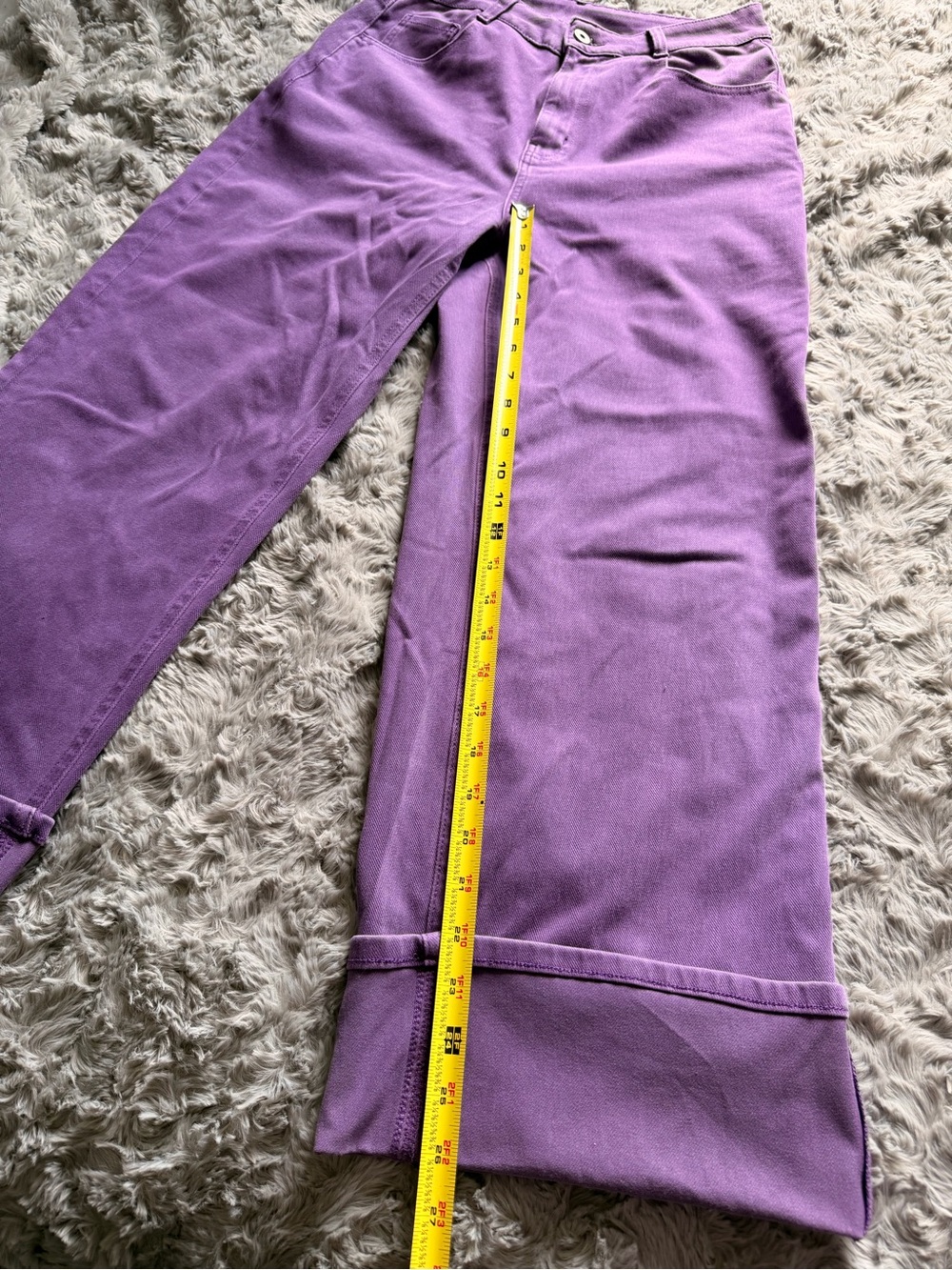 Halara Flex™ High Waisted Pockets Rolled Hem Wide Leg Jeans - Violet Denim Small - Picture 6 of 6